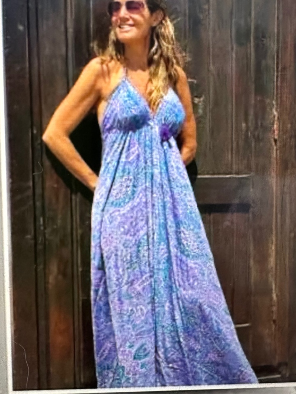 Paisley Print Bohemian Halter sari Maxi Dress